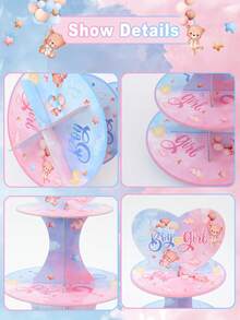 1 Bộ Giá đỡ bánh giấy trang trí tiệc tiết lộ giới tính hình gấu hồng và xanh dương, giá trưng bày bánh cupcake, khay bánh giấy để trang trí bánh, trang trí bàn tiệc tiết lộ giới tính chủ đề gấu, trang trí tiệc mừng em bé, trang trí phòng, trang trí tiệc sinh nhật chủ đề gấu, quà tặng tiệc, đồ dùng cho tiệc mừng em bé, trang trí ngày lễ, trang trí nhà bếp. - Gấu xanh nhạt - Xem 9