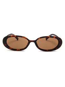 1 Pair Women's Leopard Print Oval PC Small Frame Full Frame Personalized Daily Wear Vacation Fashion Fashion Glasses - Leopard Print - View 4