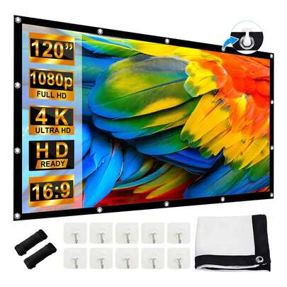 Pantalla Para Proyector4k 120 Pulgadas Plegable Portátil Alta Resolución Pantalla De Proyección Cine En Casa Fácil De Instalar Pantallas Para Proyector Pantalla Proyector Pantalla De Proyeccion Ligera