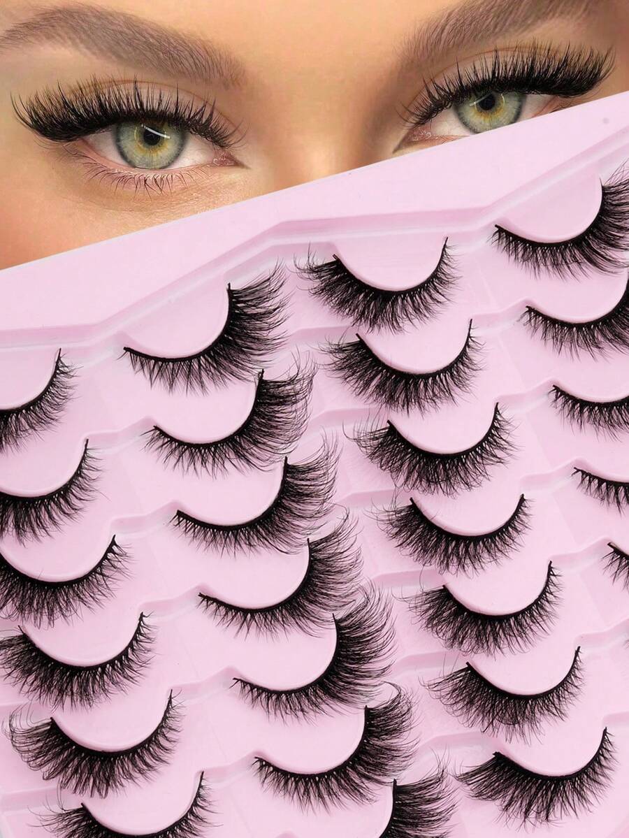 Natural Eyelashes, Cat Eye Lashes, 3D Mink Effect False Eyelashes, Fluffy Soft Thick Curly, Reusable Durable, Suitable For Daily Wear, Parties, Weddings, Dates And Other Occasions - fox eye lashes - View 1