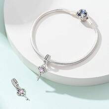 1 Piece Silver Plated Romantic Classical Series-Guardian Angel Romantic Classical Butterfly Guardian Flower Key Patron Saint Cross Moonlight Love Bead Pendant Suitable For Original Snake Bracelet Necklace Bracelet Beading DIY Jewelry Making Luxury Girlfriend Gift - Multicolor - View 5