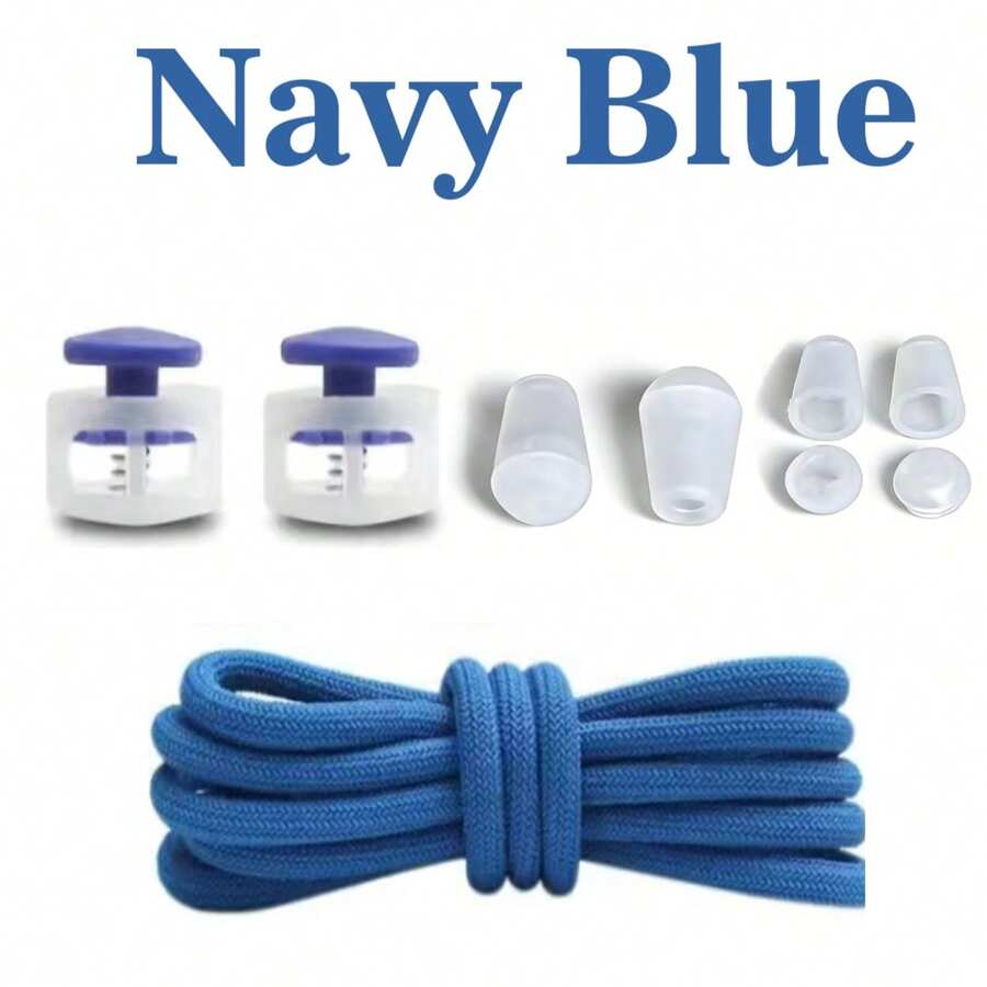 1双免系弹力鞋带，均码，适合儿童和成人，适用于运动鞋和休闲鞋，春夏精选，伴娘礼物，房间、卧室装饰，海滩，旅行，男女皆宜，度假必备。 - 藍色 - 查看 1