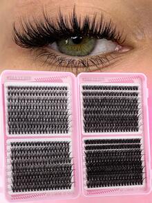 Bộ 640 sợi mi giả D-Curl mềm mại, bao gồm keo dán, chất làm kín, nhíp, cọ kẻ mắt, dung tích 10D+20D+30D+40D+50D+60D+80D+100D, mi riêng lẻ 9-18mm, chất liệu lông chồn mềm mại, dụng cụ trang điểm mắt mèo, thích hợp cho các buổi tiệc làm đẹp và du lịch. - Hồng - Xem 8