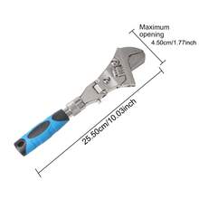 180 Degree Folding Manual Tool Adjustable Torque Wrench Household Maintenance 10 Inch Pulley Wrench 5 In 1 Ratchet Wrench - A - View 8