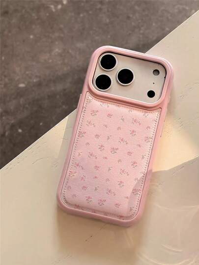 1 Pc Korean Girl Ins Pink Floral New Leather Soft Shell From The Niche Following Cases, Lovely Advanced Sense Of Fashion And Personalized From The Silicone Protective Shell, Suitable Compatible With IPhone17 Iphone17promax/Iphone16 Pro Max/Iphone15 Pro/Iphone14 Iphone13/12/11, Suitable For Family/Friends/Sister/Girlfriend On Valentine's Day Gift/Birthday Gift/Mother's Day Gift