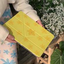 极简黄色星星可爱扁平保护套，兼容苹果iPad第11代平板电脑、Creative Pro 2025新款可爱时尚第10代Air 7/6，带笔槽，防弯折11英寸平板电脑保护套，适合女孩使用 - 黃色 - 查看 7