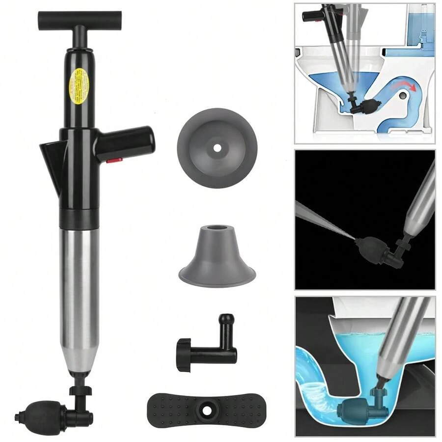Sewer Pipe Unblocker Toilet Plunger High Pressure Drain Plunger Air Drain Blaster Dredge Clog Remover - A - View 1