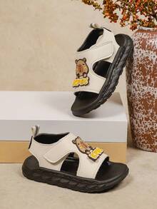 儿童水豚夏季凉鞋，时尚百搭 - 米色 - 查看 2