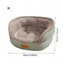 Cama redonda de lujo para mascotas de gran tamaño, base antideslizante, funda extraíble - Hecha de material PP duradero, forro de felpa suave, marco resistente, adecuada para perros y gatos pequeños a grandes, mueble adorable para mascotas, uso en interiores/exteriores, cama grande para perros - Verde - Ver 10