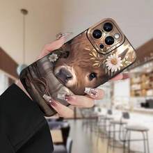 Una funda de teléfono con estampado de patrón creativo e interesante de moda de vaca divertida, protección completa engrosada, regalo de San Valentín/Año Nuevo para hombres y mujeres, regalo de cumpleaños o festivo, regalo de Año Nuevo adecuado para iPhone 16 15 14 13 12 11 XS XR X 7 8 Plus Pro Max S - Colores mixtos - Ver 5