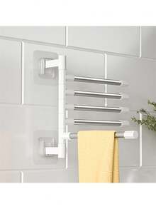Rotatable Swivel Bathroom Kitchen Towel Rack, Wall Mounted Towel Hanger, Space Saving - Multicolor - View 4