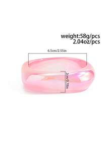 1pc Bohemian Geometric Asymmetrical Arc-Shaped AB Color Resin Cuff Bracelet, Luxurious Casual Party Unisex Wedding Holiday Versatile Charm Resin Bracelet Gift (Slight Color Variation Due To Lighting And Minor Flaws Is Normal) - Bracelet - View 8