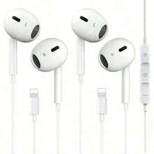 Wired Earbuds Headphones, For IPhone Wired Earphones (Built-In Microphone & Volume Control) Noise Canceling Isolating Headphones For IPhone 14/13/12/11/SE/X/XR/XS/8/7.-8856 - White - View 1