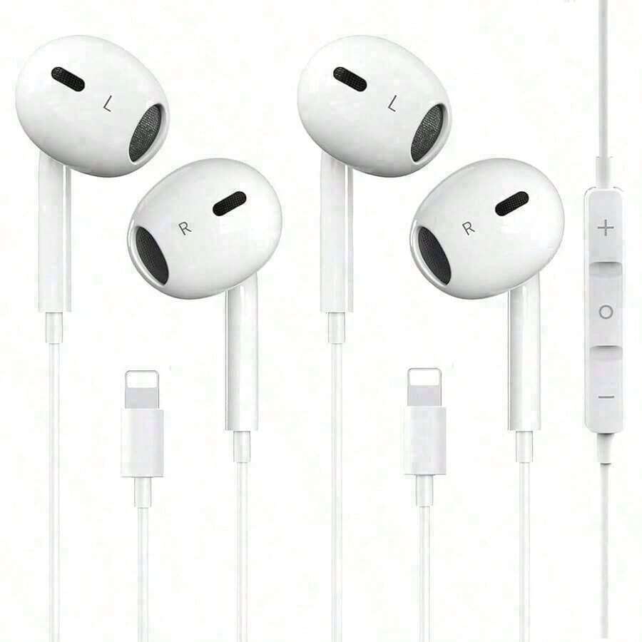 Wired Earbuds Headphones, For IPhone Wired Earphones (Built-In Microphone & Volume Control) Noise Canceling Isolating Headphones For IPhone 14/13/12/11/SE/X/XR/XS/8/7.-8856 - White - View 1