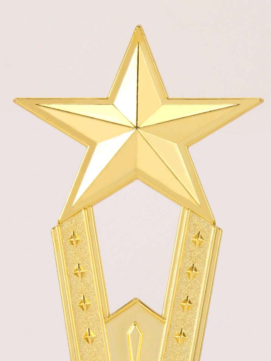 1个金色奖杯星形塑料奖杯工艺纪念品歌舞比赛奖励奖杯学校奖励用品 - 金色 - 查看 1