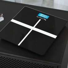 1 pieza Báscula digital de peso corporal con panel de cristal, báscula de peso negra, herramienta de pesaje doméstico precisa - Negro - Ver 4
