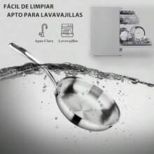 Sartenes Profenal de Acero Inoxidable Sartenes de Acero Quirurgico Sartén Acero Inoxidable Sartenes de Acero Inoxidable Stainless Steel Pan.-025 - Acero inoxidable color - Ver 6