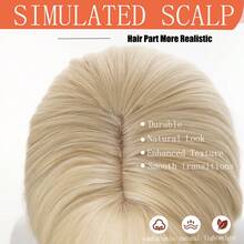 28英寸金色编织假发，适合偶像大师藤田琴音cosplay，合成纤维假发 - 金色 - 查看 4