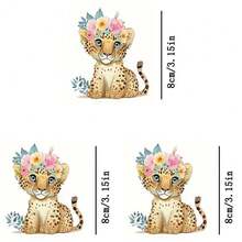 3片装老虎图案热转印贴片，可熨烫可水洗，适用于T恤、牛仔裤、毛衣、手提包、枕头、靠垫等。 - 3PCS-S - 查看 1