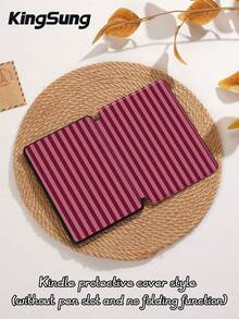 Kingsung Funda protectora de tableta a rayas de color vino tinto, compatible con iPad 9.7/10.2/10.5/10.9/12.9/Pro 11, Galaxy Tab S6 Lite 10.4", Kindle Paperwhite 12th Gen 2024, Kindle (11th Generation) 2022, suave y a prueba de golpes, con soporte inteligente/activación/suspensión automática - Multicolor - Ver 9
