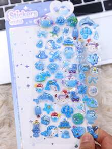 3D Embossed Cartoon Animal Crystal Stickers, Suitable For DIY Phone Case Decoration, Or As Cute And Fun Decorative Stickers To Stick On Water Bottles, Toys, Refrigerators, Phones, And Other Items - Multicolor - View 6