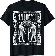 1 Pc Camiseta de Geometría Sagrada Ciencia Dios Egipcio Thoth Ojo de Horus Ankh, Camiseta para Mujeres, Camiseta para Hombres, Estilo Unisex, Camiseta Deportiva, Camiseta de Fiesta, Camiseta de Regalo, Talla S-4XL, 100% algodón, Negra - Negro - Ver 8