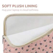 Puffy Laptop Sleeve 13-15.6 Inch Cute Quilted Laptop Protective Case Padded Floral Computer Sleeve For MacBook (A-Dark Pink, 13 Inch) - A-深粉紅色 - 查看 5