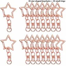 Bộ 30/50/70/90 chiếc móc khóa hình ngôi sao, 4 màu móc khóa ngôi sao, khóa càng cua bằng hợp kim, có móc xoay và vòng lò xo, thích hợp cho các dự án thủ công DIY, làm móc khóa. - Móc khóa hình ngôi sao - Xem 23
