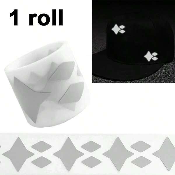 1 Roll, FG008 Cross Star Reflective Sticker, Clothing Iron-On Decoration