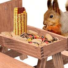 Durable Chipmunk Bird Feeder, Outdoor Hanging Small Animal Food Dispenser For Squirrels And Birds, Garden Ornament Picnic Table Decoration - trắng - Xem 8