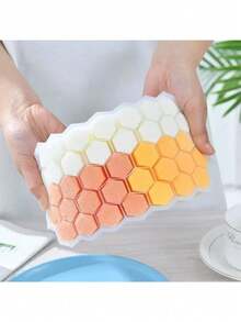 1个装冰块模具 厨房家用蜂窝形冰块模具托盘 硅胶冰块制作模具 冰淇淋小工具配件 - 多色的 - 查看 3