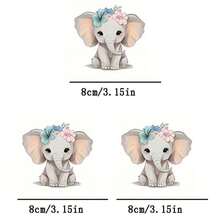 3pcs Elephant Heat Transfer Patches, Ironing And Washable, Suitable For T-Shirts, Jeans, Sweaters, Handbags, Pillows, Cushions - 3PCS-s - View 1
