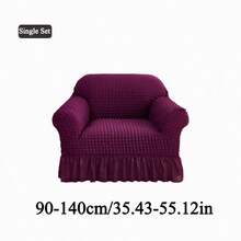 1 Piece  Sofa Cover Elastic Living Room Sofa Cover Pet Anti-Dirty Universal Sofa Protector Home Decoration Sofa Cushion Cover - 深紫色 - 查看 14