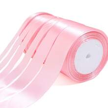 25 Yards/Roll Light Pink Satin Ribbon, Solid Shiny Fabric, Suitable For DIY Wedding Invitations, Bridal Bouquets, Gift Wrapping, Party Decorations, Sewing Crafts, Bridal Bouquet Accessories, Wedding Decorations - Baby Pink - View 6