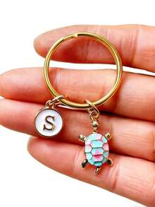 Personalized Sea Turtle Keychain, Sea Turtle Keyring, Personalized Gift, Travel Sea Turtle Bag Charm, Lucky Charm Gift For Mom, Creative Gift For Sea Turtle Lovers Bag Charms Car Teacher Friend Sister Gift Ideas - Turtle Blue - View 10