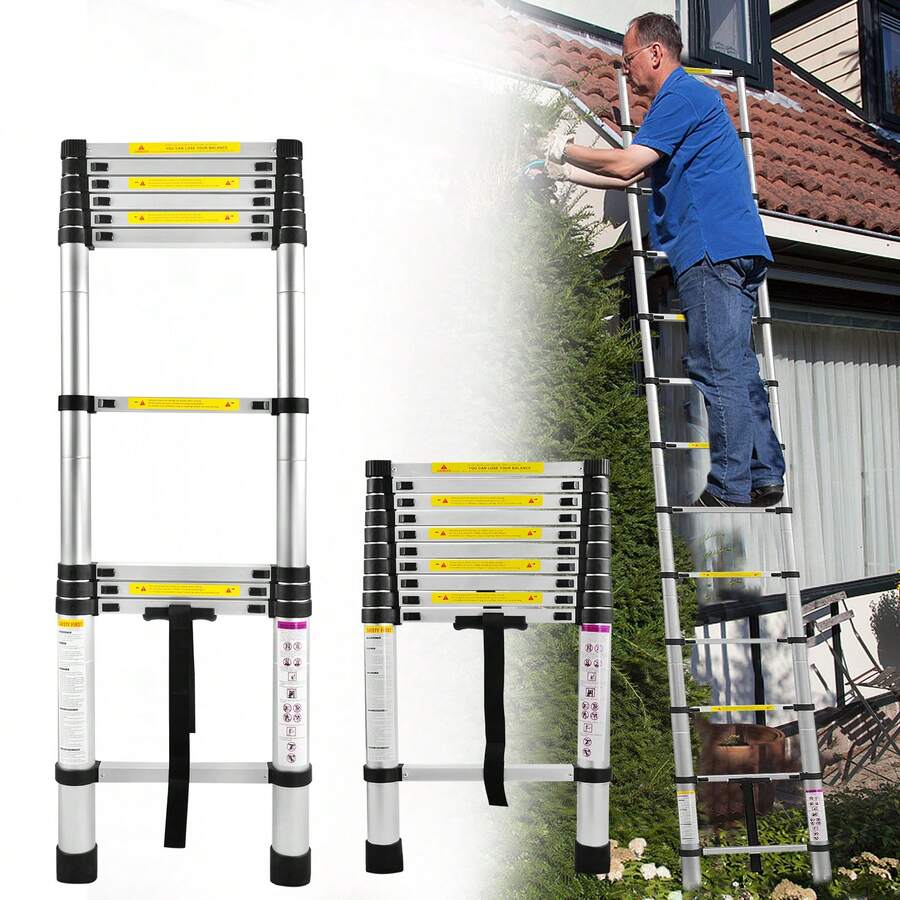 Aluminum Telescopic Ladder, Folding Ladder, Double Ladder, Sliding Ladder, Multi-Purpose Ladder, Ladder, Single Ladder, Aluminum Ladder - 3.2m - View 1