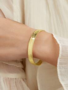 18K镀金优雅方形手链，高端复古女士珠宝，适合尼日利亚、迪拜、中东、沙特阿拉伯等地佩戴，可用于婚礼、日常佩戴、周年纪念礼物、万圣节礼物等场合。 - PSZ-028 - 查看 3