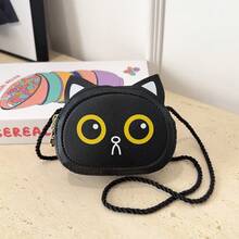 1pc Young Girl PU Leather Zipper Closure Cute Cartoon Mini Crossbody Bag, Suitable For Daily Use - Cat - View 14