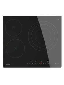 Plaque Vitrocéramique Cecotec Bolero -SQUAD- V 3001 Max: 3 Zones de Cuisson, Puissance de 6200W, Contrôle Tactile Intuitif, 9 Niveaux de Puissance pour Cuisiner à la Perfection,  Enfant Kid Lock, Temporisateur Individualisé, Indicateur de Chaleur, Adaptable à Tous les Ustensiles avec Triple Anneau - Multicolore - Voir 3