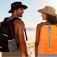 Foldable Hiking Backpack Lightweight Packable Basic-Daypack Collapsible Bag Water-Resistant Travel Men Women Camping Cycling Outdoor - Màu xanh lam - Xem 6