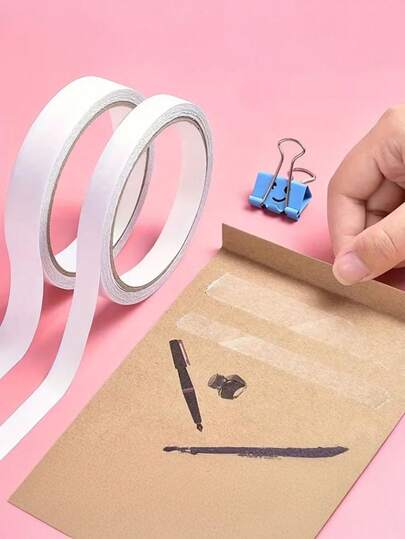 Of Double-Sided Tape, Strong And Durable Adhesive, Suitable For Office, School, Crafts, Stationery Supplies, Scrapbooking, Art, Crafts, Cards, Gift Wrapping, And All Your Creative Projects, 8 Meters Long Per Roll