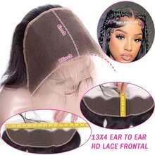 13x4 HD Lace Frontal Straight Human Hair 12A Grade Brazilian Virgin Hair Transparent Lace Pre-Plucked With Baby Hair Bleach Knots Natural Black - Natural Black - View 5