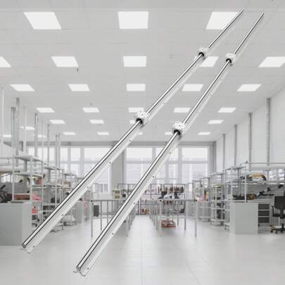 Linear Guide Rail Set, SBR20 2200mm, 2 PCS 86.6 In/2200 Mm SBR20 Guide Rails And 4 PCS SBR20UU Slide Blocks, Linear Rails And Bearings Kit For Automated Machines DIY Project CNC Router Machines