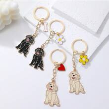 1pc New Metal Golden Retriever Animal Gold/Silver Plated Metal Pendant Keychain, Suitable For Bags, Cars, Unisex, Heart Decor, Halloween, Valentine's Day, School, Animal Car Accessories, Cute Goth, Y2K Style, Christmas Gift Idea, Bag Strap, ID Card Holder, Car Accessories, Bag Charm Gifts For Mother, Father, Graduation, And Teacher - Multicolor - View 5