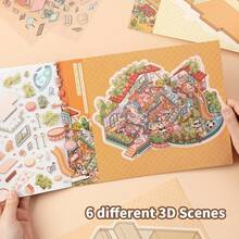 17pcs Large Scene Sticker Set, 9 Material Sheets, 6 Large Scenes, 2 Reference Images, 1 Metal Tweezer, 3D Miniature Scene Stickers, Suitable As Halloween, Easter, Christmas, Mother's Day Gifts - Multiple Styles - View 4