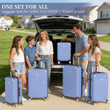 3/5 Piece Hardside Luggage Set (12, 18, 20, 24, 28 Inch), With Scratch-Resistant And Impact-Resistant ABS Shells, Spacious Design And Four 360-Degree Spinner Wheels - Baby Blue - View 2