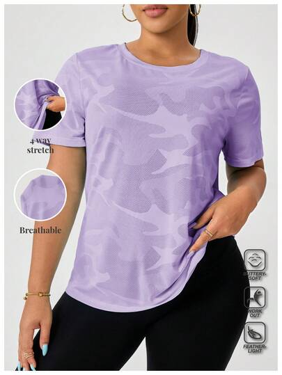 Women's Plus Size Casual Versatile Daily Workout Outdoor Short Sleeve T-Shirt Summer
