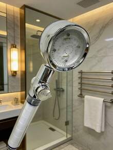 1pc Handheld LED Color-Changing Shower Head, Shower Sprayer With Single-Button Water Stop, Temperature Sensing, Plastic Wall-Mounted Shower Head Suitable For Home, Hotel, Commercial, Dormitory, Apartment Home Bathroom Decor Fall Decor Bathroom Accessories - 7 Color Light Changing - View 11