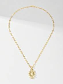 1pc Classic European Style Copper Inlaid Zirconia Flower Guadalupe Virgin Mary Pendant Necklace, Limited Edition. Suitable As Gift For Christmas, Thanksgiving, Halloween, Mother's Day, Valentine's Day, Friends, Godparents, First Holy Communion, Daily Wear And Prayer - Yellow Gold - View 6