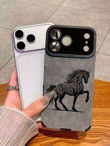 1pc Horse Print Camera Lens Protective Phone Case, Compatible With IPhone 17, AIR, 17PRO, 17PROMAX, 16promax, 14/13, 12, 11 Pro Max, XS Max, X, XR, 8, 7, Plus, Anti-Drop Phone Case, Suitable As Birthday Gift, Girlfriend, Boyfriend Or Self-Use - Multicolor - View 7